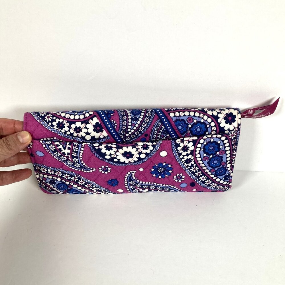 Vera Bradley‎ Paisley Floral Large Travel Wallet Colorful "Boysenberry" Pattern - Picture 2 of 7